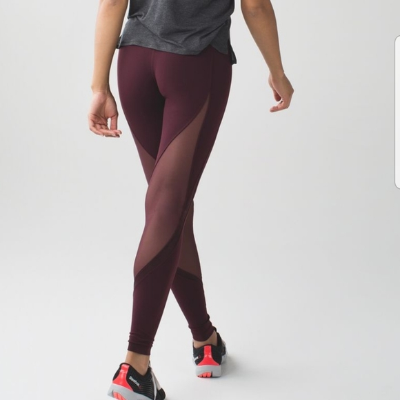 Lululemon high rise leggings with mesh